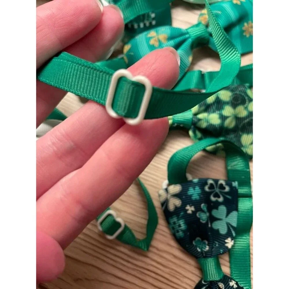 St Patrick Day Cat bow tie collars adjustable 15pc